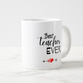 Grande Tasse Typographie Noire Et Blanc Meilleur Enseignant Jam (Devant droit)