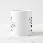 Grande Tasse Typographie Noire Et Blanc Meilleur Enseignant Jam (Devant)