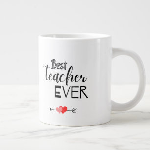 Grande Tasse Typographie Noire Et Blanc Meilleur Enseignant Jam