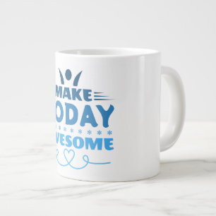 Grande Tasse Typographie Rétro Faites de Aujourd'hui un Jour In