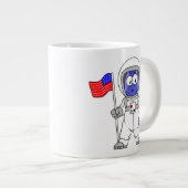 Grande Tasse Un astronaute parasaurolophus tient le drapeau amé (Devant droit)
