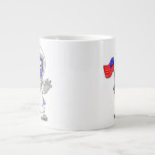 Grande Tasse Un astronaute parasaurolophus tient le drapeau amé (Devant)
