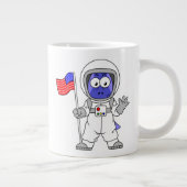 Grande Tasse Un astronaute parasaurolophus tient le drapeau amé (Droite)