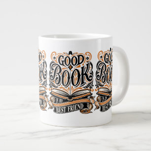 Grande Tasse Un bon livre est mon meilleur ami Calligraphy Desi