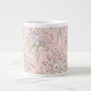 Grande Tasse un bouquet délicat de fleurs sauvages sur un fond 