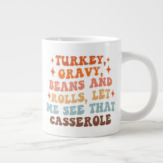 Grande Tasse Un Dîner Rétro D'Action De Grâce