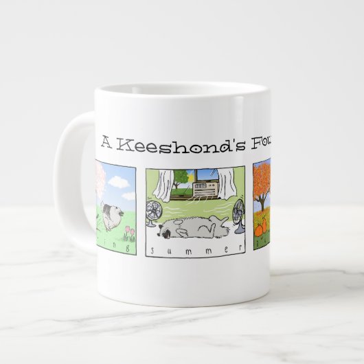 Grande Tasse Un Keeshond profite des quatre saisons - Fun Dog A (Devant gauche)