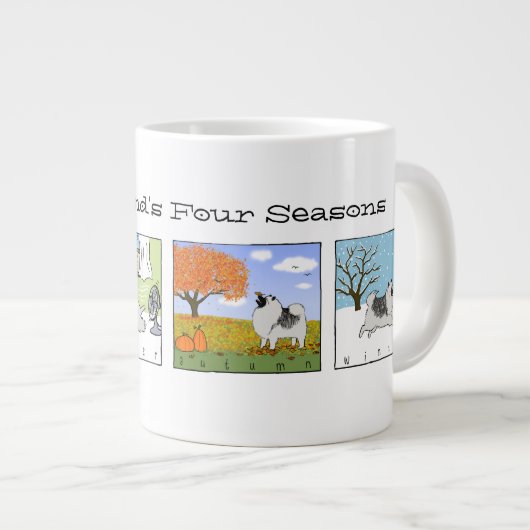 Grande Tasse Un Keeshond profite des quatre saisons - Fun Dog A (Devant droit)