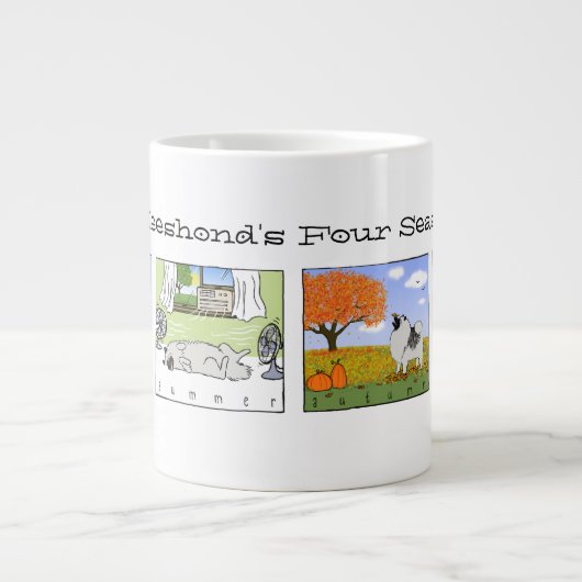 Grande Tasse Un Keeshond profite des quatre saisons - Fun Dog A (Devant)