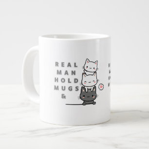 Grande Tasse Un vrai homme tient des chats et des chats avec tr