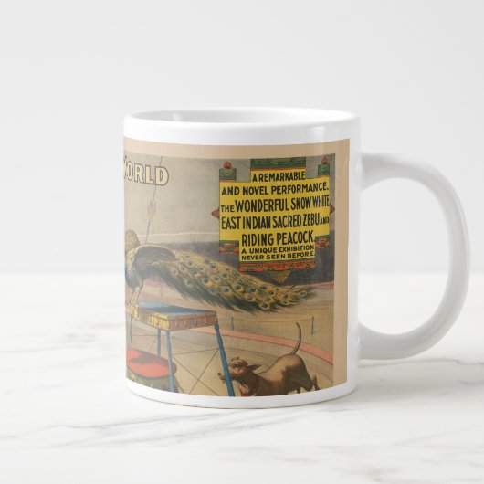 Grande Tasse Un Zébu Et Un Peacock Avec Un Entraîneur De Clown (Droite)