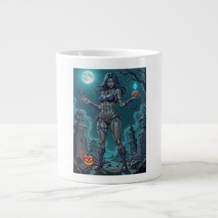 Grande Tasse Une fille zombie propose des friandises ou des cer