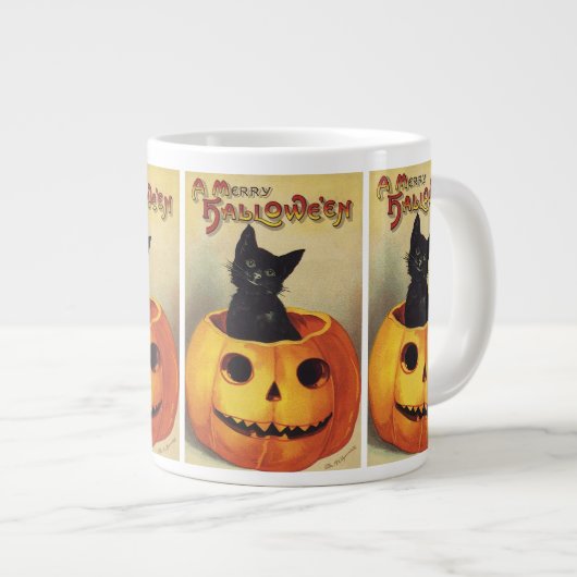 Grande Tasse Une joyeuse Halloween par Ellen Clapsaddle, Chat V (Devant droit)