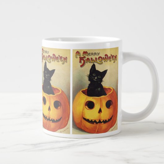 Grande Tasse Une joyeuse Halloween par Ellen Clapsaddle, Chat V (Droite)