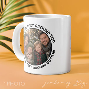 Grande Tasse Une photo et un texte autour d'une bordure de cerc