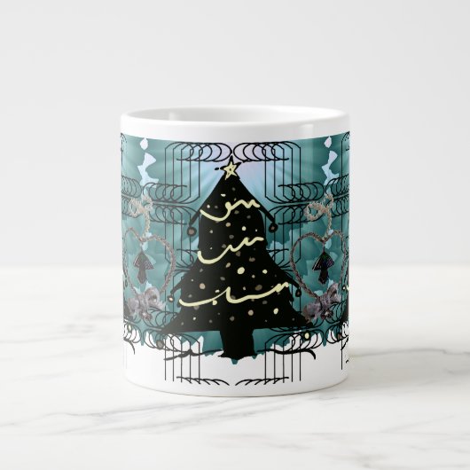 Grande Tasse Unique Christmas Tree Modern Holiday Design (Devant)