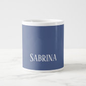 Grande Tasse Unique Élégant Plat Bleu Simple (Devant)