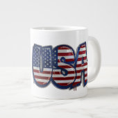 Grande Tasse USA Flag Graffity Personalized Text (Devant droit)