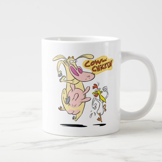 Grande Tasse Vache et poulet à courir graphique (Droite)