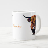 Grande Tasse Vache Highland avec nom modifiable (Devant droit)