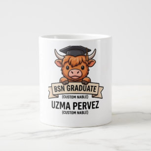 Grande Tasse Vache Highland Peekaboo Mignonne Diplômée BSN Nom