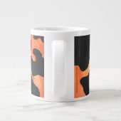 Grande Tasse Vache imprimée noir et orange (Dos)