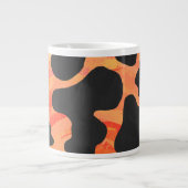 Grande Tasse Vache imprimée noir et orange (Devant)