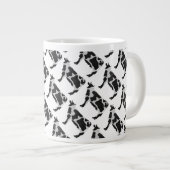 Grande Tasse Vache Noir et Blanc Silhouette (Devant droit)