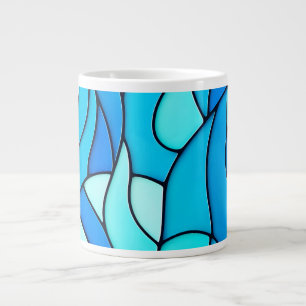 Grande Tasse Vagues turquoises de verre
