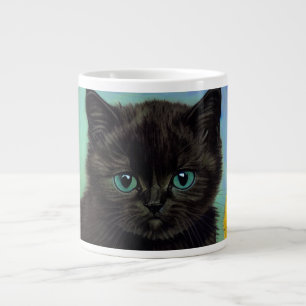 Grande Tasse Van Gogh Chat noir Fleurs jaunes