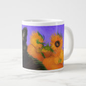 Grande Tasse Van Gogh Kitten noir avec des tournesols (Devant droit)