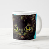 Grande Tasse Van Gogh Style Pouting Kitten (Devant droit)