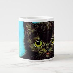 Grande Tasse Van Gogh Style Pouting Kitten