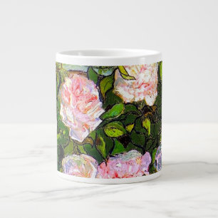 Grande Tasse Van Gogh Vie morte avec des roses roses roses