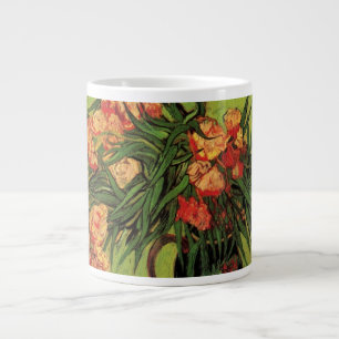 Grande Tasse Vase avec des lauriers roses et des livres de Vinc