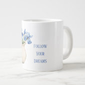 Grande Tasse Vase Crème Fleurs d'Iris Violet (Devant droit)