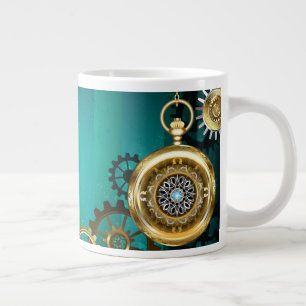 Grande Tasse Veille bijoux Steampunk sur un Arrière - plan vert