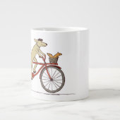 Grande Tasse Vélo d'équitation de chien avec écureuil - Art ani (Devant)