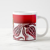 Grande Tasse VELVET DAMASK TULIPE MONOGRAMME Bordeaux Blanc (Droite)