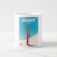 Verbier, affiche vintage Suisse de voyage en ski.