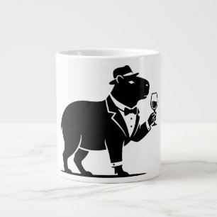Grande Tasse Verre à vin capybara drôle minimaliste moderne