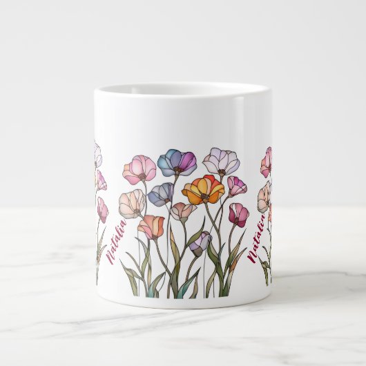 Grande Tasse Verre Fleur Sauvage (Devant)