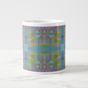 Grande Tasse Vert bleu violet géométrique