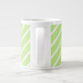 Grande Tasse Vert citron vert et beige cinq rayures motif (Dos)
