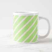 Grande Tasse Vert citron vert et beige cinq rayures motif (Droite)