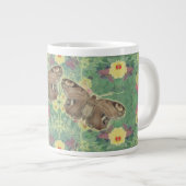 Grande Tasse Vert floral avec papillons (Devant droit)