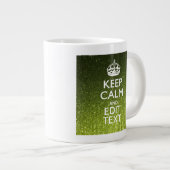 Grande Tasse Vert olive Conserver Le Calme Avoir Votre Texte (Devant droit)