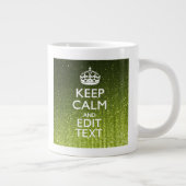 Grande Tasse Vert olive Conserver Le Calme Avoir Votre Texte (Droite)