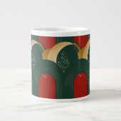 Grande Tasse Vert or Abstrait et rouge (Devant)