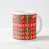 Grande Tasse Vert Rouge de Noël Festif (Devant droit)